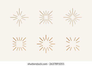 Fireworks icons. Set of 6 geometric shape. Graphic design elements.