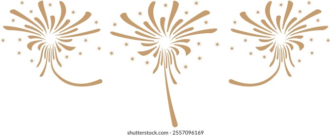 Fireworks icons set. Holiday fireworks with stars and sparks. Fire work collection Vector for Celebration, Party Icon, Anniversary, New Year Event, banner, website. Festival colorful fireworks.