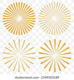 Ícones do Fireworks definidos em plano de fundo branco para design comemorativo. Conjunto de ícones de explosão solar do Firework. Coleção do Fireworks. Conceito de celebração. Ícones pirotécnicos. Gráfico vetorial. eps 10.