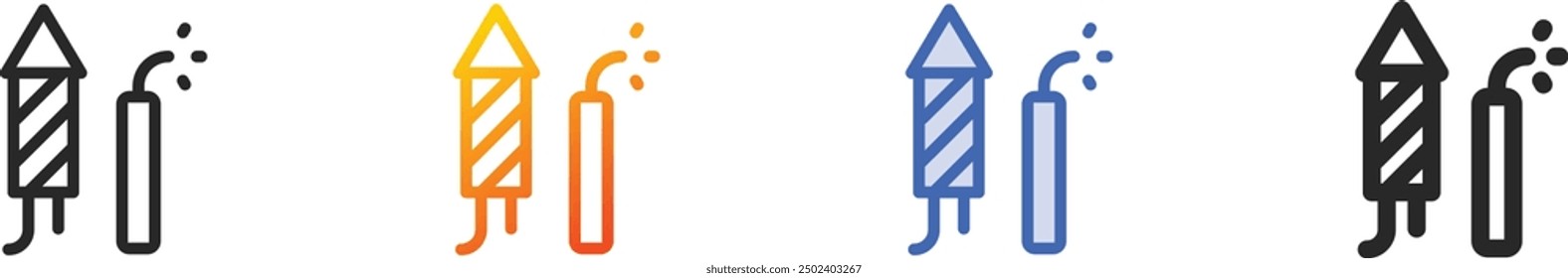 fireworks icon.Thin Linear, Gradient, Blue Stroke and bold Style Design Isolated On White Background