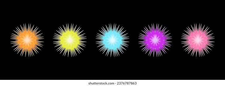 fireworks illustration elements. Colorful sparkling design in the sky for background, banner, poster, design element