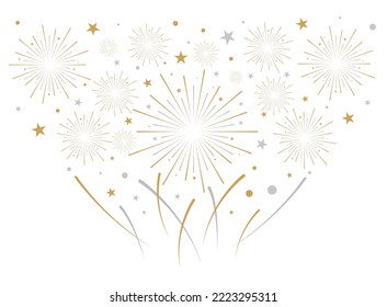 Fireworks illustration isolated on white background. Vector festive background