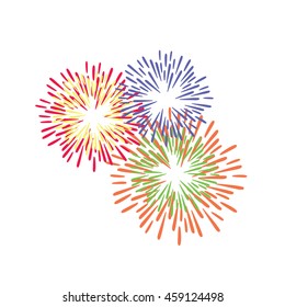 fireworks illustration isolated in a white background