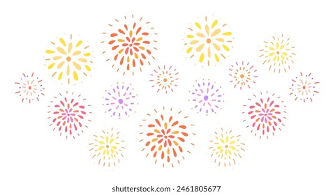 Fireworks illustration vector isolated on white background