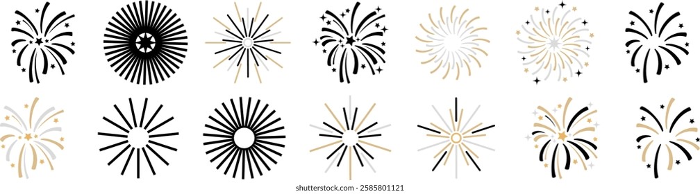 Fireworks Illustrations Isolated On White