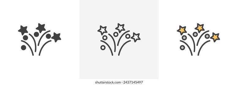 Fireworks Isolated Line Icon Style Design. Simple Vector Illustration