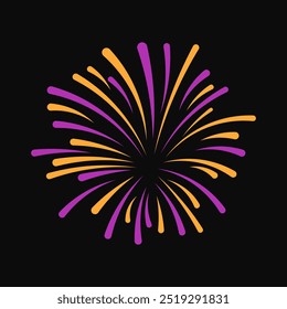 Fireworks isolated on black background