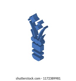 Fireworks isometric left top view 3D icon