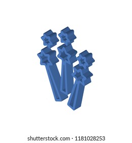 Fireworks isometric left top view 3D icon