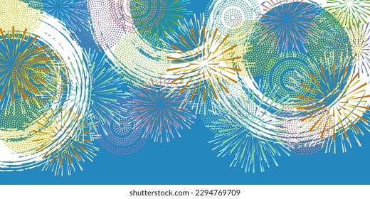 Fondo de verano del patrón japonés de fuegos artificiales
