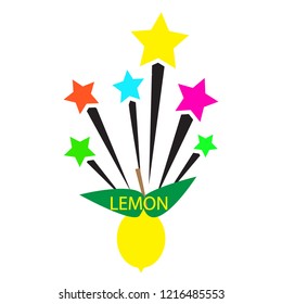 Fireworks from lemon. Avatar for computer player.