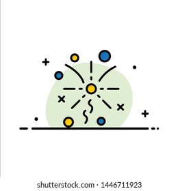 Fireworks, Light, Celebration  Business Flat Line Filled Icon Vector Banner Template