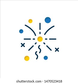 Fireworks, Light, Celebration  Flat Color Icon. Vector icon banner Template. Vector Icon Template background