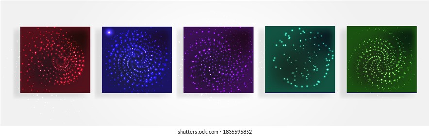 conjunto de fondo vectorial de material de iluminación de fuegos artificiales agitación giratoria