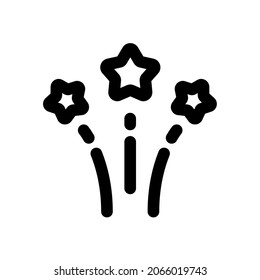 Fireworks line icon with editable strokes
