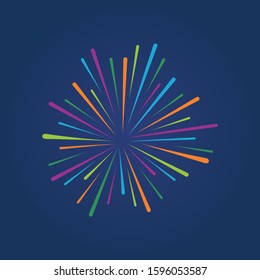 Fireworks line icon. happy new year firework	