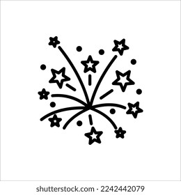 Fireworks line icon, isolated on white background. logo illustration.