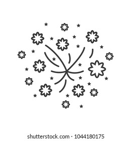 Fireworks line icon, outline vector sign, linear pictogram isolated on white.