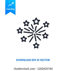 Fireworks line icon, outline vector sign, linear pictogram isolated on white. logo illustration