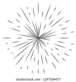 Fireworks line icon, outline vector sign, linear pictogram. Design elements logo/ Abstract Circular on white background isolated. Creative band art. Vector illustration EPS 10. digital for promotion