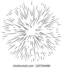 Fireworks line icon, outline vector sign, linear pictogram. Design elements logo/ Abstract Circular on white background isolated. Creative band art. Vector illustration EPS 10. digital for promotion