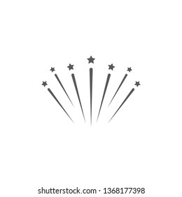 Fireworks line icon outline vector sign linear pictogram isolated on white logo illustration