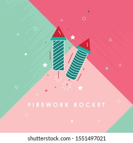 
Fireworks line icon, outline vector sign, linear pictogram isolated on white. logo illustration