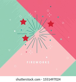 
Fireworks line icon, outline vector sign, linear pictogram isolated on white. logo illustration