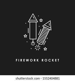 
Fireworks line icon, outline vector sign, linear pictogram isolated on white. logo illustration