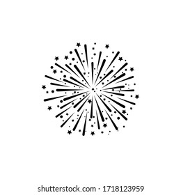 Fireworks line icon, outline vector sign, linear pictogram isolated on white. logo illustration