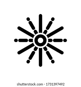Icono de línea de fuegos artificiales, símbolo del vector de contorno, pictograma lineal aislado en blanco. ilustración de logotipo de alta calidad