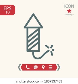 fireworks line icon, outline vector illustration.