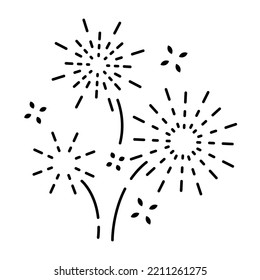 Fireworks line icon, outline vector sign, linear pictogram isolated on white. logo illustration. New year, christmas and celebration carnival. Happy new year 