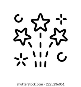 Fireworks line icon, outline vector sign, linear pictogram isolated on white
