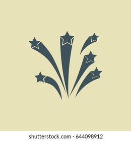 Fireworks line icon, outline vector sign, linear pictogram isolated on white. logo illustration