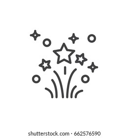 Fireworks line icon, outline vector sign, linear style pictogram isolated on white. Symbol, logo illustration. Editable stroke. Pixel perfect