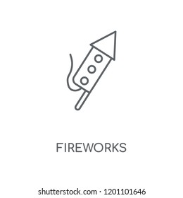 Fireworks linear icon. Fireworks concept stroke symbol design. Thin graphic elements vector illustration, outline pattern on a white background, eps 10.