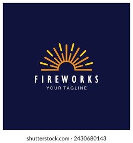Fireworks logo design with creative colorful sparks in modern style.logo for business,brand,celebration,fireworks,firecrackers