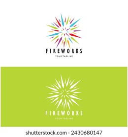 Fireworks logo design with creative colorful sparks in modern style.logo for business,brand,celebration,fireworks,firecrackers