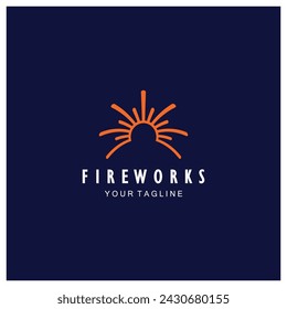 Fireworks logo design with creative colorful sparks in modern style.logo for business,brand,celebration,fireworks,firecrackers