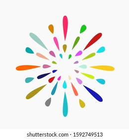 Fireworks logo for new year, fireworks for new year, vector