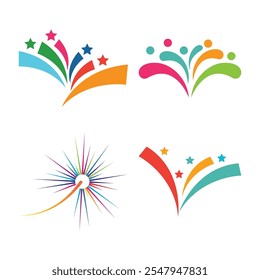 ícone de modelo de logotipo do fireworks design de ilustração