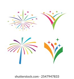 ícone de modelo de logotipo do fireworks design de ilustração