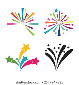 ícone de modelo de logotipo do fireworks design de ilustração