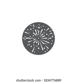 Naturaleza del símbolo vectorial de la plantilla de logotipos de fuegos artificiales