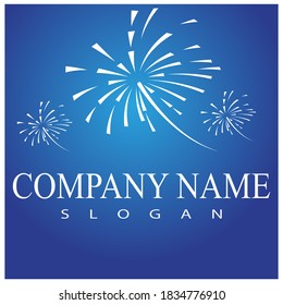 Naturaleza del símbolo vectorial de la plantilla de logotipos de fuegos artificiales