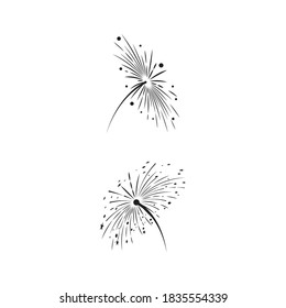 Naturaleza del símbolo vectorial de la plantilla de logotipos de fuegos artificiales
