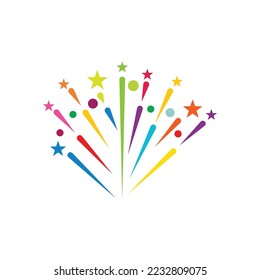 fireworks logo vector template design