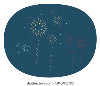 Fireworks made out of flowers.  (It needs to be fairly large to see the smaller flower shapes.)  White portion is transparent in vector file.