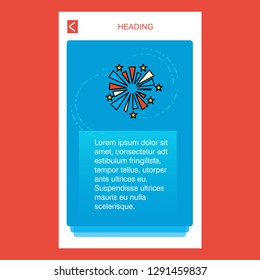 Fireworks mobile vertical banner design design. Vector
